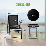Backyard Expressions 3-Piece Folding Bistro Set – Outdoor Patio Furniture Set with 2 Mesh Chairs & Round Table – Weather-Resistant, Portable & Space-Saving Design for Balcony, Deck, Garden BACKYARD EXPRESSIONS PATIO · HOME · GARDEN