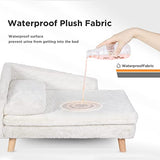 BingoPaw Elevated Pet Bed,Nordic Pet Stool Bed with Cozy Pad Waterproof,Pet Chair with Sturdy Wood Legs for Small Dog Kitten BingoPaw