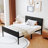 Henshwon Metal Bed Frame,14Inch Twin Size Bed Frame with Storage Space,Heavy Duty Sturdy Mattress Foundation,Easy Assembly,No Box Spring Needed,Black Twin Henshwon
