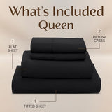 Utopia Bedding Queen Sheet Set – 4 Piece Bed Sheets for Queen Size Bed, Soft and Breathable Microfiber, Includes 1 Fitted Sheet, 1 Flat Sheet and 2 Pillowcases (Black) Utopia Bedding
