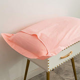 SUSYBAO 100% Cotton Duvet Cover Twin 2 Pcs Set 1 Princess Single Pink Duvet Cover with Zipper Ties 1 Pillow Sham Solid Color Peach Pink Bedding Set Soft Breathable SUSYBAO