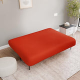 LANE LINEN Armless Futon Cover - Easy to Install Stretch Sofa Bed Slipcover, Soft Elastic Textured Full Size Cover, RV Couch Protector, Machine Washable - Red LANE LINEN