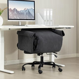HOMCOM Executive Office Chair Comfy with Foot Rest, Reclining Swivel Computer Desk Chair with High Back, Thick Cushion, Padded Armrest, Adjustable Height, Rolling Wheels, Dark Gray HOMCOM