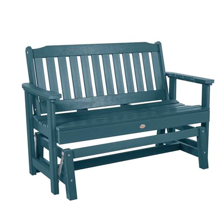 Highwood Lehigh Outdoor Glider Loveseat, 4 ft, Nantucket Blue highwood