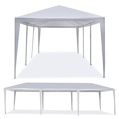 Smartxchoices 10' x 30' Outdoor White Waterproof Gazebo Canopy Tent with Removable Sidewalls and Windows Tent for Party Wedding Events Beach BBQ - WoodArtSupply