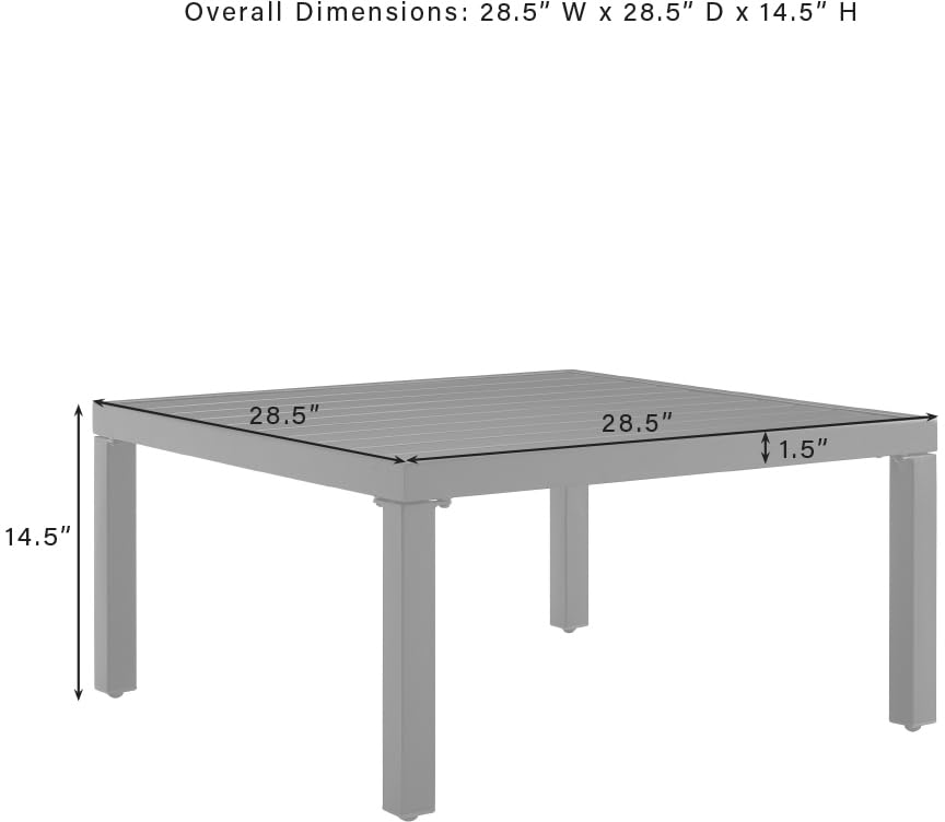 Crosley Furniture Piermont Weather Resistant Metal Outdoor Sectional Coffee Table for Patio, Deck, Porch, Matte Black Crosley Furniture