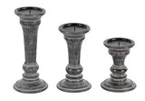 Deco 79 Candle Holder, S/3 10", 8", 6"H, Black Deco 79
