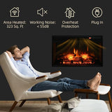 HOMCOM 27" Electric Fireplace Insert, Retro Recessed Fireplace Heater with Realistic Log Flame, Remote Control, and Adjustable Brightness, 1400W, Black HOMCOM