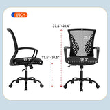 BestOffice Office Chair Ergonomic Desk Chair Mesh Computer Chair with Lumbar Support Armrest Mid Back Rolling Swivel Adjustable Task Chair for Women Adults, Black BestOffice