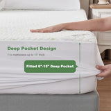 Waterproof Mattress Protector, Twin Size Mattress Pad Fitted 6"-15" Deep Pocket, 3D Air Fabric Soft Breathable Bed Mattress Cover Noiseless Washable BEDLORE