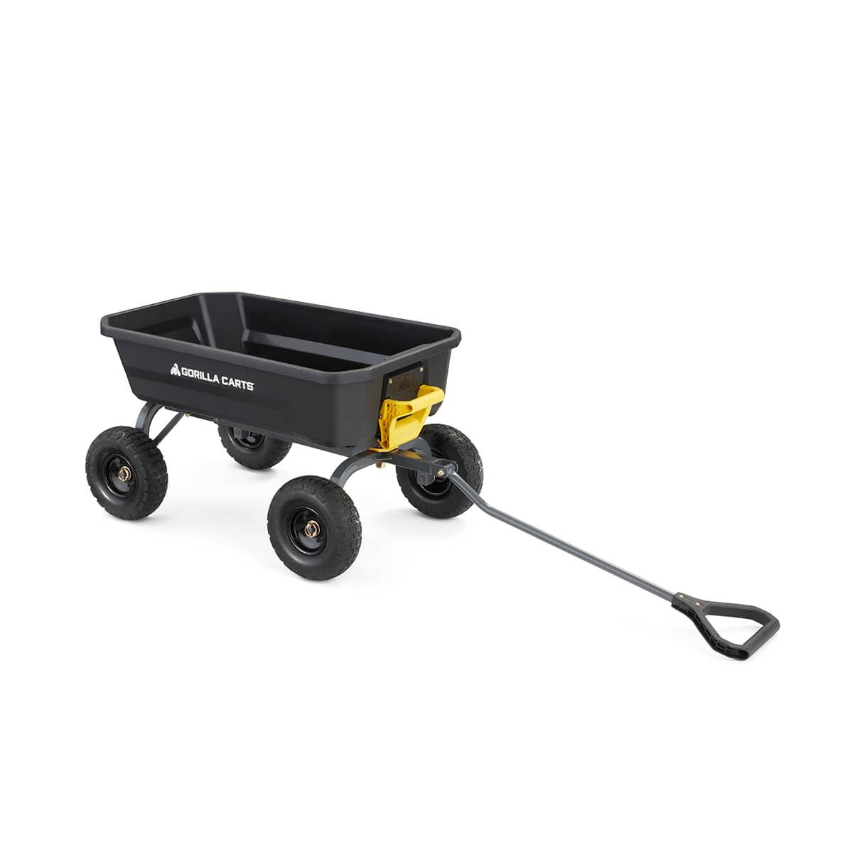 Gorilla Carts 4GCG-NF Poly Dump Cart, 600-Pound Capacity with No-Flat Tires, 4 Cubic Feet, Amazon Exclusive