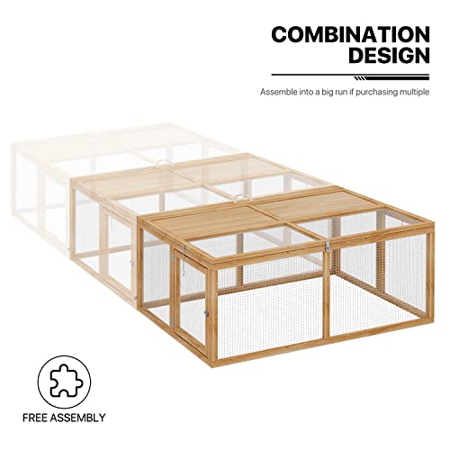 MoNiBloom Portable Chicken Run Rabbit Hutch Folding Chicken Cage Hen Coop for Indoor/Outdoor, Top and Side Opening Doors Small Animal Pet Playpen No Assembly Required Poultry Cage 45.5 x 42.5 - WoodArtSupply