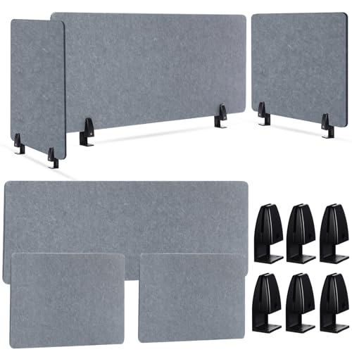 AceOrbit 3 Pcs Clamp-on Desk Divider, 1pcs-47''x 24'' and 2pcs-24''x 24'' Desk Privacy Panel Acoustic Office Partitions Cubicle Modesty Panel for Classroom Noise Reducing Visual Distractions AceOrbit