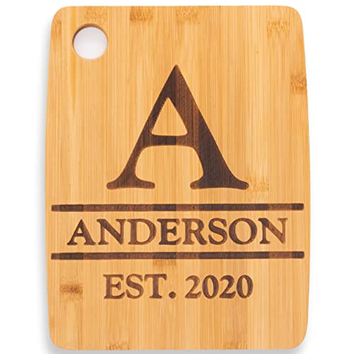 Custom Catch Personalized Cutting Board Wedding Gift - Durable Bamboo (Monogram) - WoodArtSupply