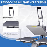 Auto Heat Press Machine, Commercial Heat Transfer Machine, 16x24 inch Dual Platen T Shirt Press Machine, 110V 2000W Heat Transfer Printer for Fabric, Ceramic (16x24 Semi-Auto) CTOSPOATO