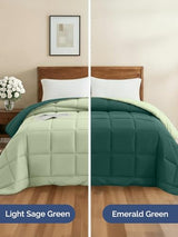 Cal King Size, Emerald/Light Sage Green Alternative Down Comforter - Warm, Lightweight & Breathable Hotel Quality Bedding Set for Men, Women, Kids and Teens - All Season Cooling Duvet Insert Comforter CGK Unlimited