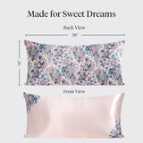Bridgerton x Kitsch Satin Pillowcase with Zipper for Hair & Skin - Softer Than Silk Pillow Cases, Cooling Satin Pillow Case, Wrinkle-Free - King Size Satin Pillow Case (19x36) - Wisteria Kitsch