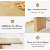 weselon 78 Inch Dining Table for 6 8 10, Modern Farmhouse Rectangular Kitchen Table, Long Dining Room Tables with Wood Strip Base for Kitchen Living Room (Natural) weselon