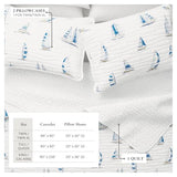 Great Bay Home Coastal Quilt Set - 2-Piece Twin/Twin XL Size Nautical Bedding Set - Lightweight, All-Season, Reversible Bedspread (Blue Watercolor Sailboats) Great Bay Home