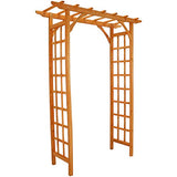 Sunnydaze 78-Inch Wooden Garden Arbor Walkway Wedding Arch - Durable Wood with Weather-Resistant Wood Finish Sunnydaze