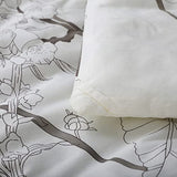 SLEEPBELLA Comforter King Size, 600 Thread Count Cotton Brown Branches and Blue Flowers Off-White Comforter Sets, Down Alternative Bedding Set 3Pcs(King, Off-White Botanical) SLEEPBELLA