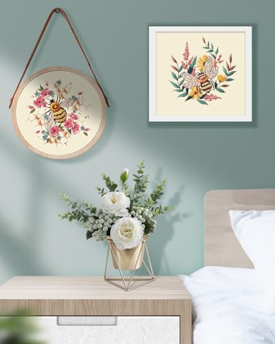 TINDTOP 2 Pack Embroidery Kit for Adult, Embroidery DIY Starter Kit, with Stamped Patterns, Hoop, Tools, Colorful Threads with Needles, Instructions (Bee) TINDTOP