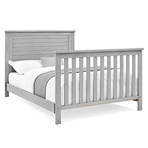 Delta Children Simmons Kids Caden 6-in-1 Convertible Crib with Trundle Drawer, Greenguard Gold Certified, Rustic Mist Delta Children