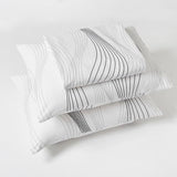 SUSYBAO Aesthetic Striped Duvet Cover King 100% Cotton 3 Pcs Set 1 Abstract Black Stripe Duvet Cover with Zipper Ties 2 Pillowcases Minimalist White Pinstripe Bedding Set Soft Comfy SUSYBAO