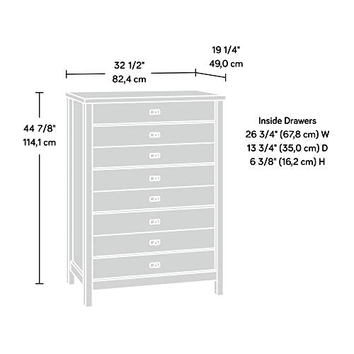 Sauder Cottage Road 4-Drawer Chest, Soft White finish, L: 32.44" x W: 19.29" x H: 44.92" Sauder