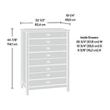 Sauder Cottage Road 4-Drawer Chest, Soft White finish, L: 32.44" x W: 19.29" x H: 44.92" Sauder