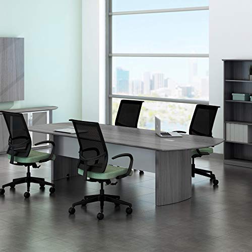 Safco Products Medina Modern Office Conference Meeting Room Table, 8', Gray Steel - WoodArtSupply