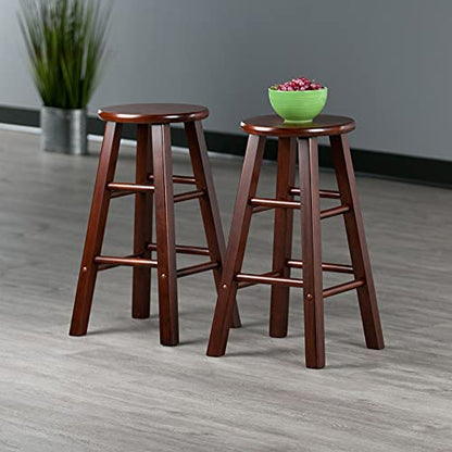 Winsome Wood Element Counter Stools, 2-Pc Set, Walnut, 24 - WoodArtSupply