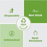 Comfy Package [125 Count] 8 Inch Square Air Fryer Liners Disposable - Non-Stick Parchment Paper Liners, Waterproof, Oil-Resistant - Kraft Comfy Package