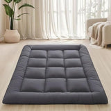 Japanese Floor Mattress Foldable & Portable Roll Up Futon Mattress 3" Grey Tatami Mat for Adult and Kids，Shredded Memory Foam Filled with Straps Sleeping Pad Suitable for Camping，39"x 80" Twin Size SHOUREN