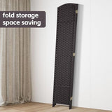 4 Panel 5.57 FT Tall Waterproof Wood Frame Room Divider - Folding Screen Room Divider with Japanese Paper Design- Partition Wall Divider & Room Partitions and Dividers (Brown, 4 Panel) RROCOSIA