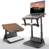 SAIJI Laptop Stand for Desk, Stable Standing Laptop Riser with Foldable Mouse Pad, Standing Computer Stand with 4 Adjustable Height Up to 20.47", MacBook Stand Fit All Laptops Under 17.3" SAIJI