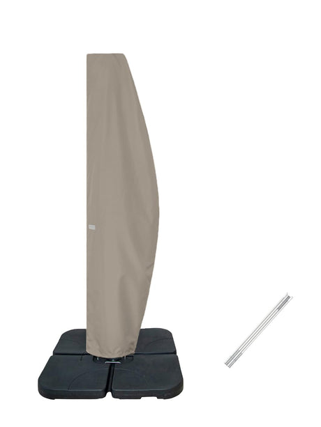 Garden Balsam Patio Umbrella Cover for 10FT to 11FT Offset Umbrella, Water Resistant, Curved Cantilever and Straight Pole Parasol Outdoor Umbrellas Cover with Zipper and Rod Garden Balsam