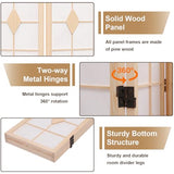 Shoji Room Divider, 67 Inch Tall Japanese Style Room Divider, Folding Privacy Shoji Screen, Dividers for Room Separation, Portable Partition for Home Office - 4 Panel (White) ZFFURN