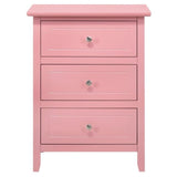 Glory Furniture Daniel 3 Drawer Nightstand in Pink Glory Furniture