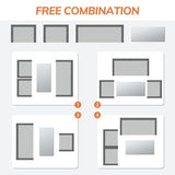 Seogwisam 4 Piece Patio Furniture Set,Outdoor Wicker Conversation Sets,Rattan Sectional Sofa w/Coffee Table,Seat Cushions for Backyard Porch Garden Poolside (Gray/Gray) Seogwisam