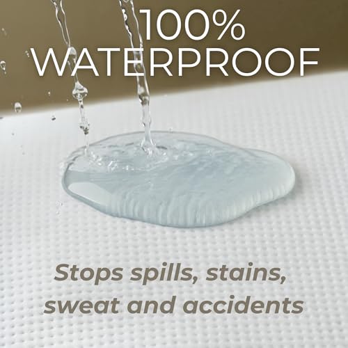 NORTHERNFARE Queen Size Premium Mattress Protector | 100% Waterproof Tencel Cover | Cooling & Breathable Deep Pocket Mattress Pad Queen | Noiseless, Hypoallergenic, Soft, Washable Fitted Bed Protector NORTHERNFARE