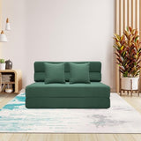 ANONER Fold Out Couch Bed Memory Foam Sleeper Chair with 2 Pillows, Queen Size Futon Couch Guest Convertible Chair Bed, Washable Cover, Dark Green ANONER