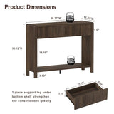 FATORRI Console Entryway Table, Narrow Wooden Sofa Table with 2 Drawers, 39.37 inch Modern Foyer Tables and Couch Tables Behind Sofa for Living Room, Hallway (Dark Walnut) FATORRI