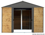 Arrow 10' x 12' Ironwood Galvanized Steel Hybrid Outdoor Shed Kit, Anthracite Arrow