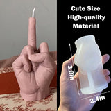TOPYS 3D Hand Shaped Silicone Mold, 3.7in Gesture Candle Mold,Middle Finger Shaped Resin Casting Mould for Candle Making and Baking Making Soap Wax Cake Mousse Ice Cream