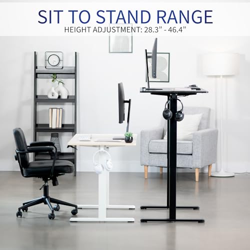 VIVO Electric 44 x 24 in Standing Desk, Memory Height Adjustment, Black Top Black Frame, DESK-E144B VIVO