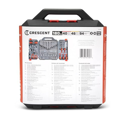 Crescent 180 Piece Professional Tool Set in Tool Storage Case - CTK180 - WoodArtSupply