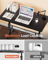 Amztabler Small Standing Desk Adjustable Height, Mobile Stand Up Desk with Wheels, 32 Inch Portable Rolling Desks for Walking Pad Treadmill Black Amztabler