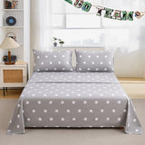 Chezmoi Collection 4-Piece Kids/Teens Sports Sheet Set - Soft Microfiber Gray White Baseball, Queen Size Chezmoi Collection