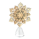 Snowflake Tree Topper - Wooden Christmas Ornament with Carved Look The Lakeside Collection